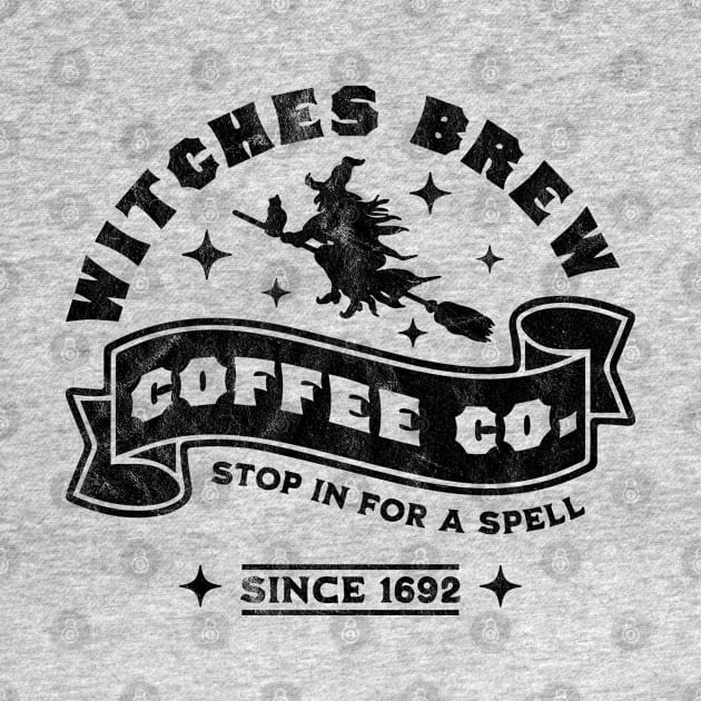 Witches Brew Coffee Salem 1692 Funny Halloween Witch Retro by OrangeMonkeyArt